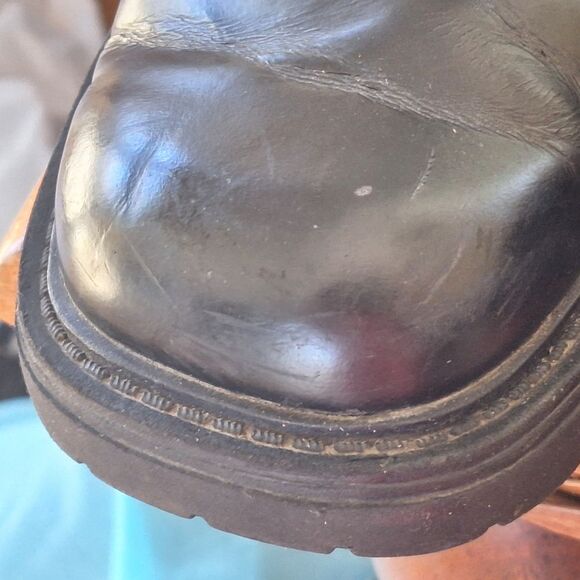 BED STU Mens Size 9 Black Chunky Heel Leather Oxford Gothic Emo Punk Shoes - Picture 12 of 16